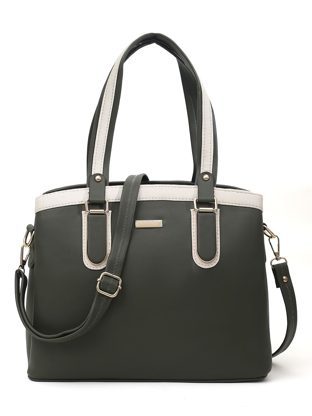

Stamp Women Solid Structured Handheld Bag, Black
