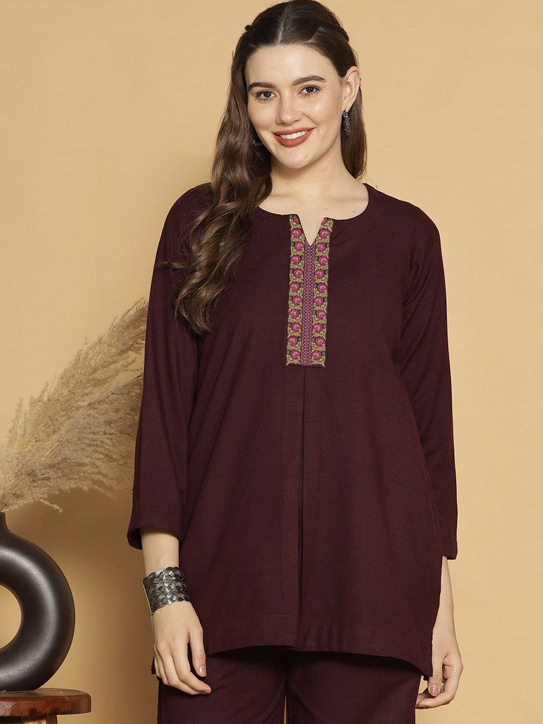

LetsDressUp Floral Print Top, Burgundy