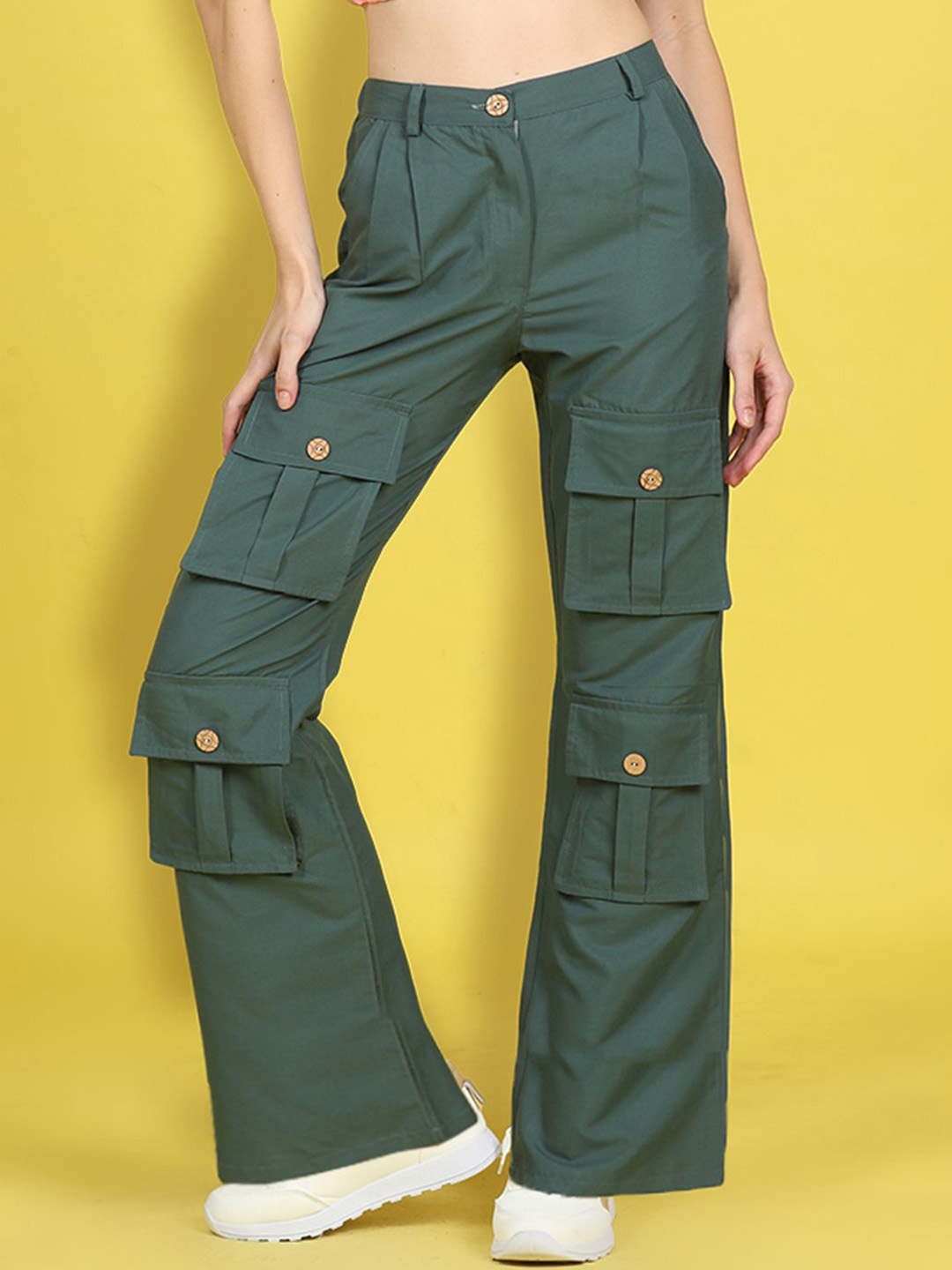 

Cutiekins Girls Regular-Fit Easy Wash Cargos Trousers, Sea green