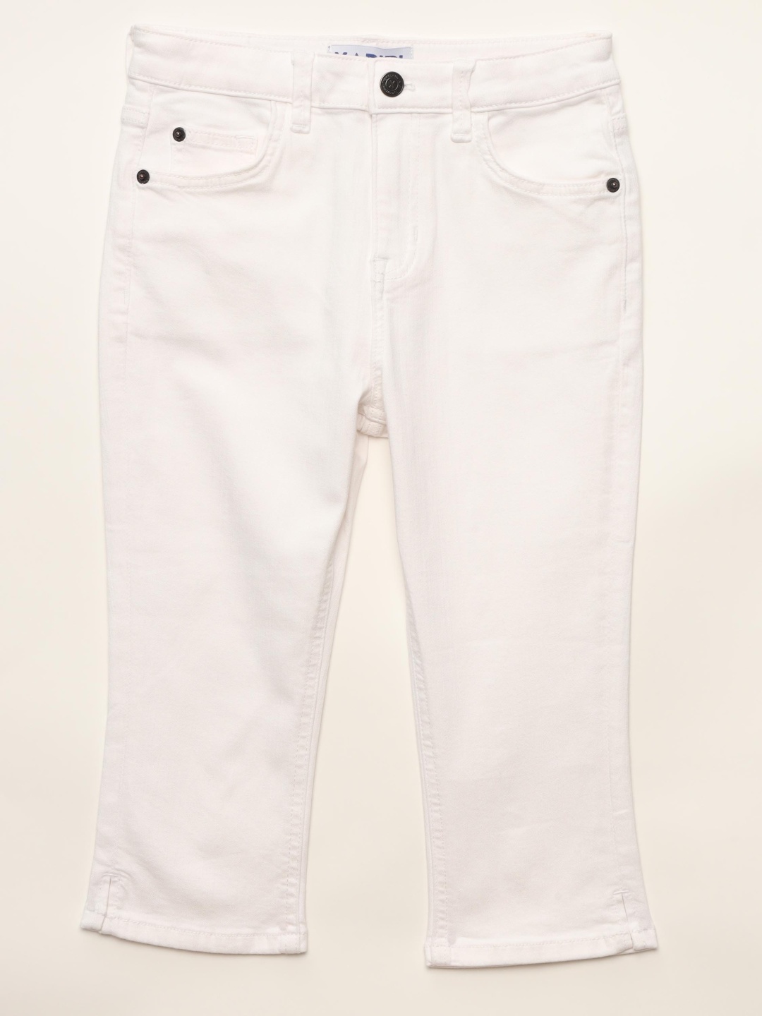 

XABIRI Girls Slim Fit Cotton Capris, White