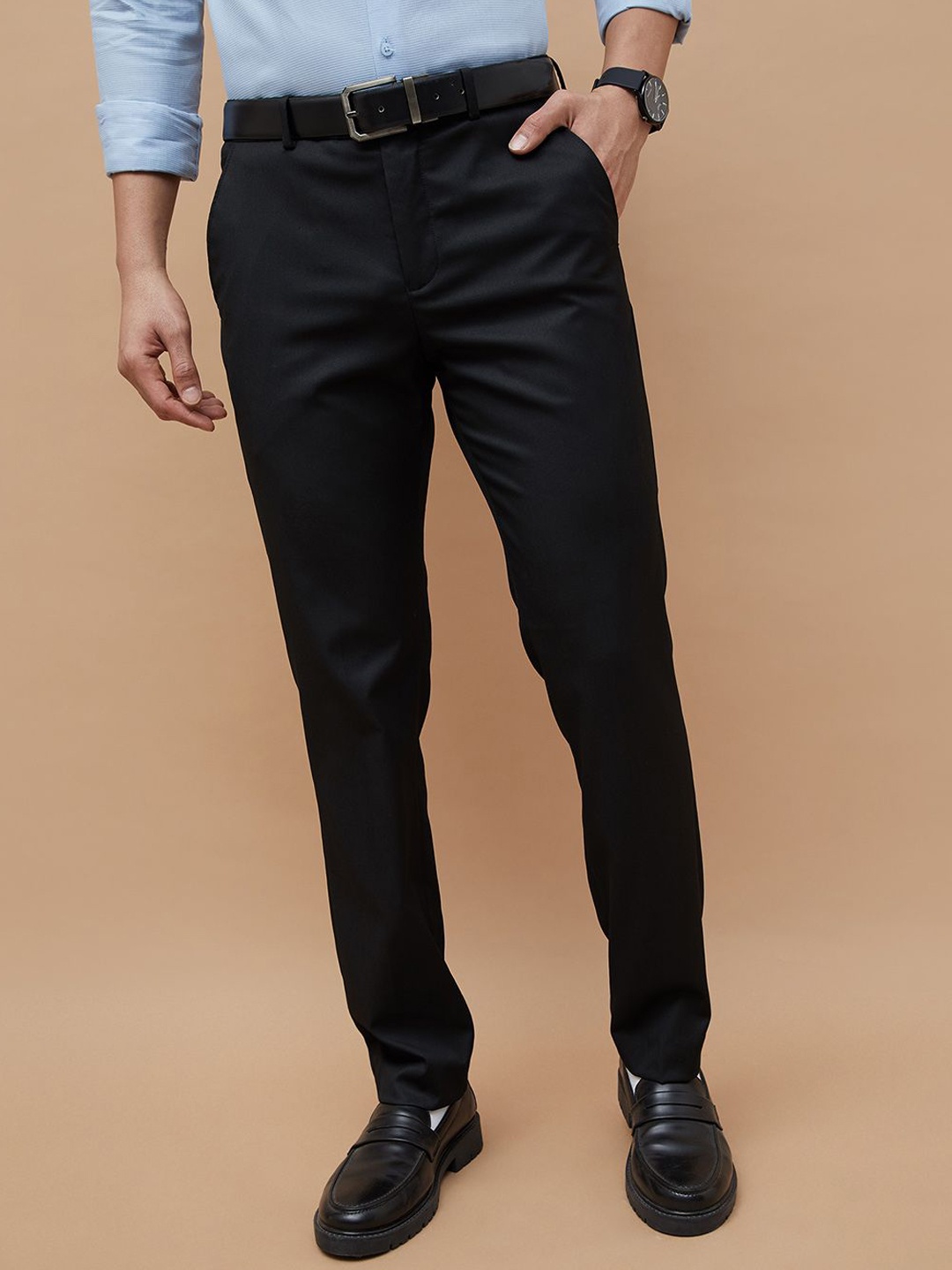 

CODE by Lifestyle Men Tapered Fit Trousers, Black