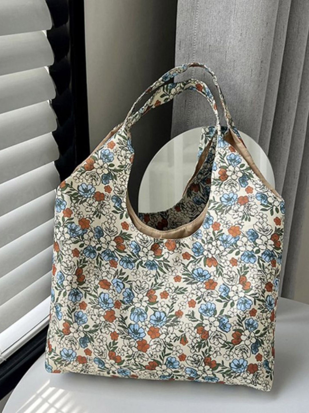 

StyleCast Women Floral Printed Shopper Tote Bag, Beige