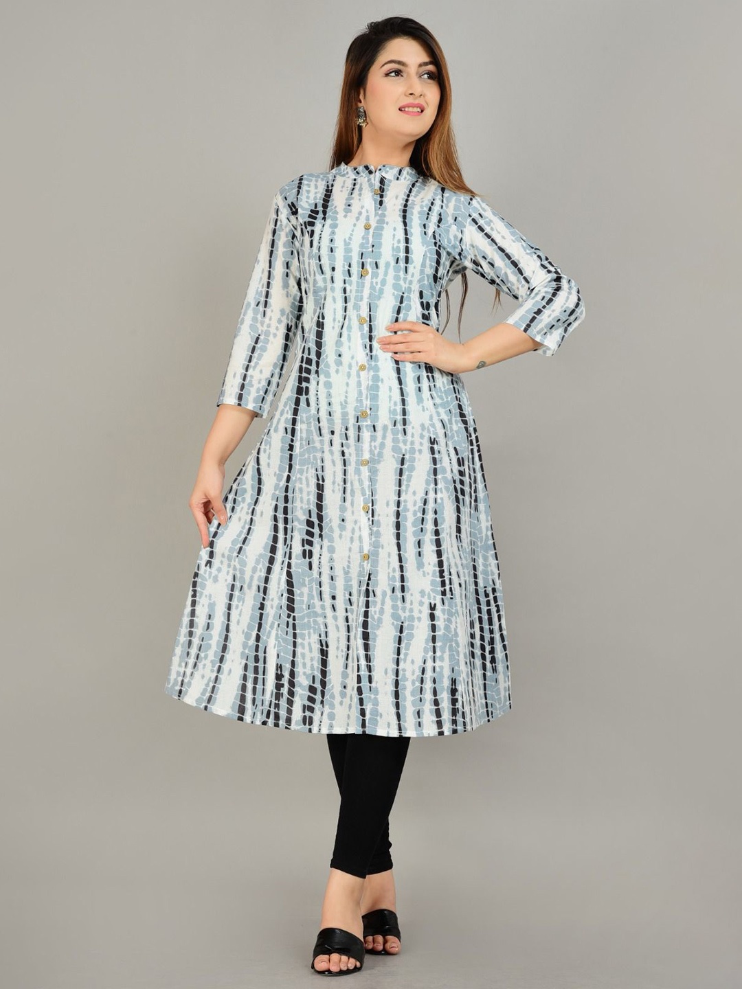 

ClothAura Printed A-Line Kurta, White