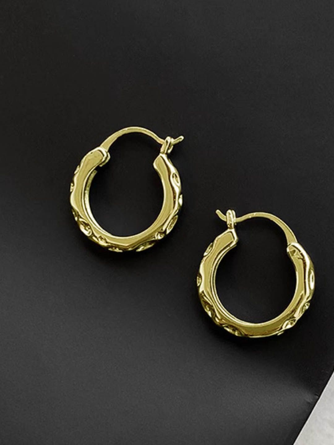 

StyleCast Contemporary Shaped Hoop Earrings, Gold