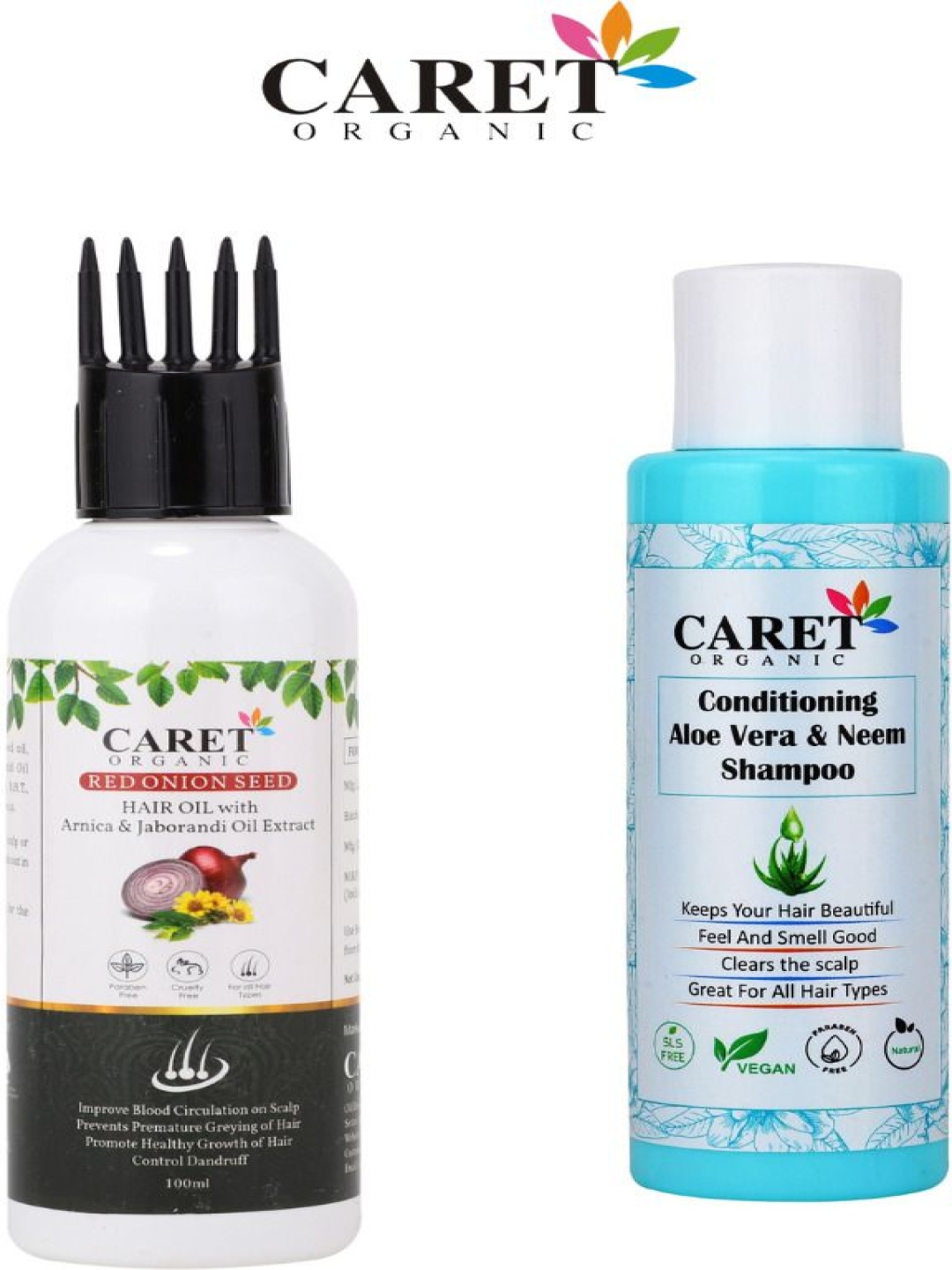 

CARET ORGANIC Set Of 3 Red Onion Seed Hair Oil & Kojic Acid Vitamin C Soap, Multi