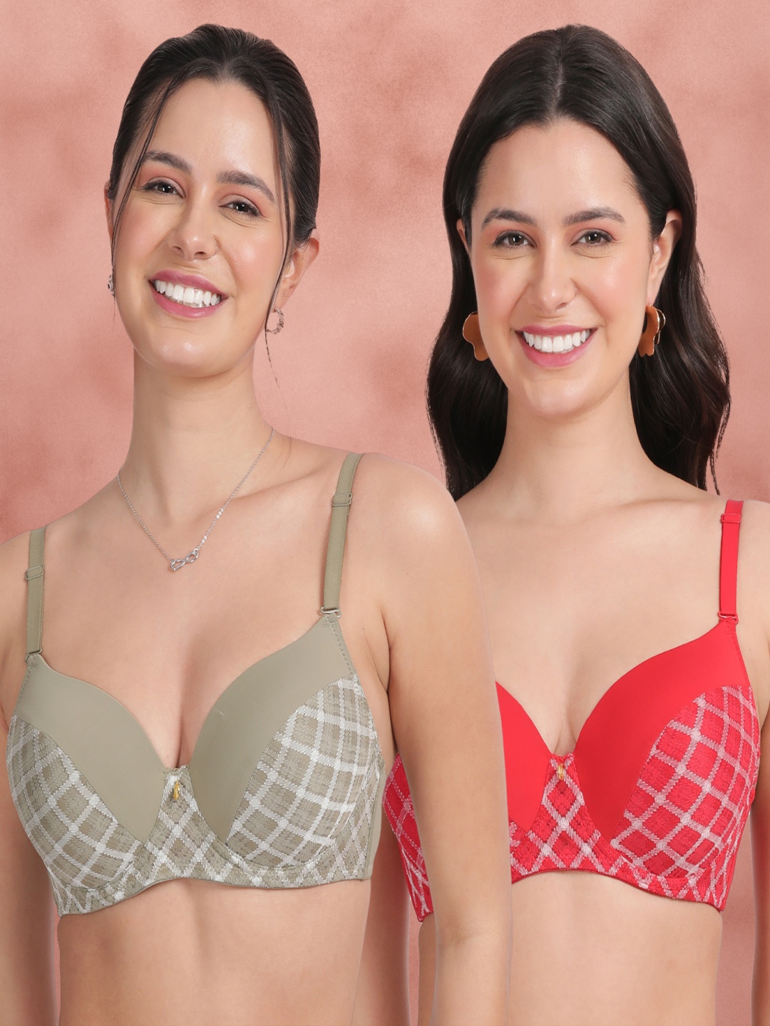 

Susie Half Coverage Underwired Lightly Padded Bra pack of 2, Green