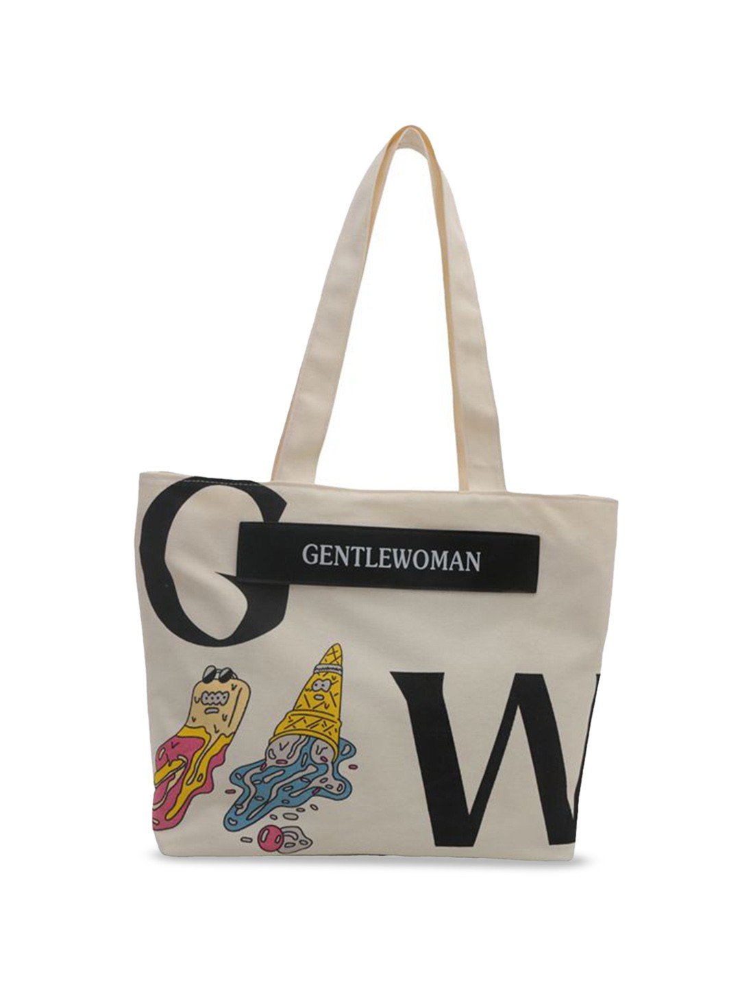 

StyleCast Women Graphic Printed Shopper Tote Bag, Cream