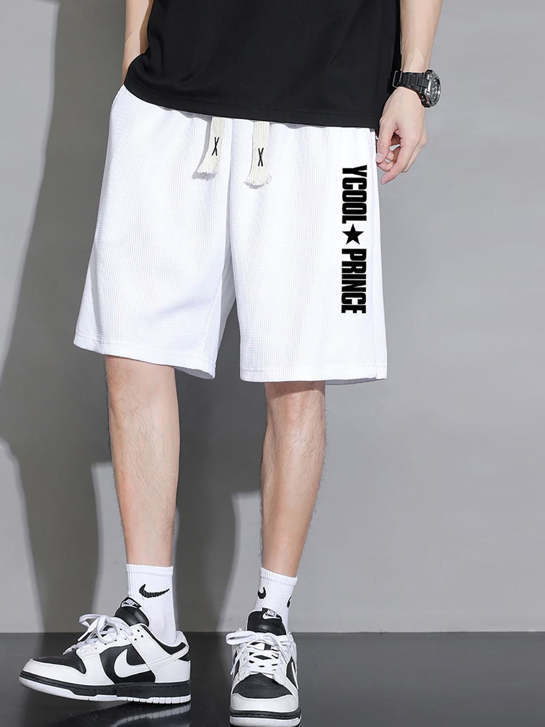 

StyleCast x Revolte Men Typography Printed Regular Fit Shorts, White
