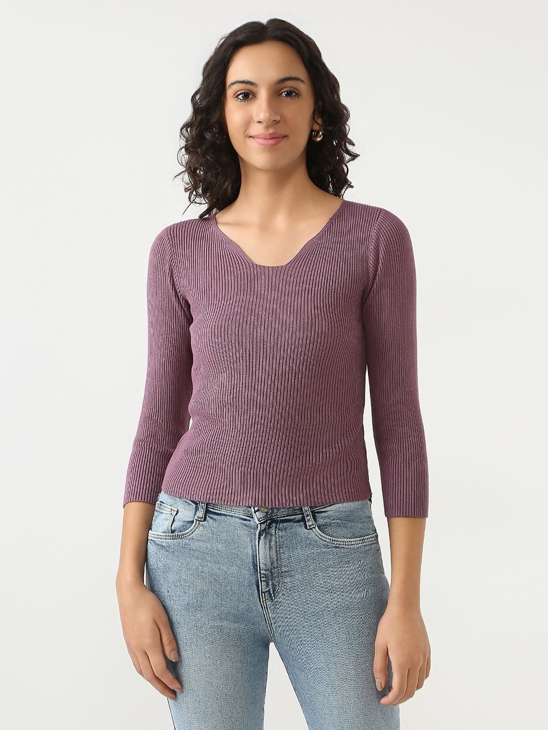 

Kraus Jeans Women V-Neck Top, Mauve