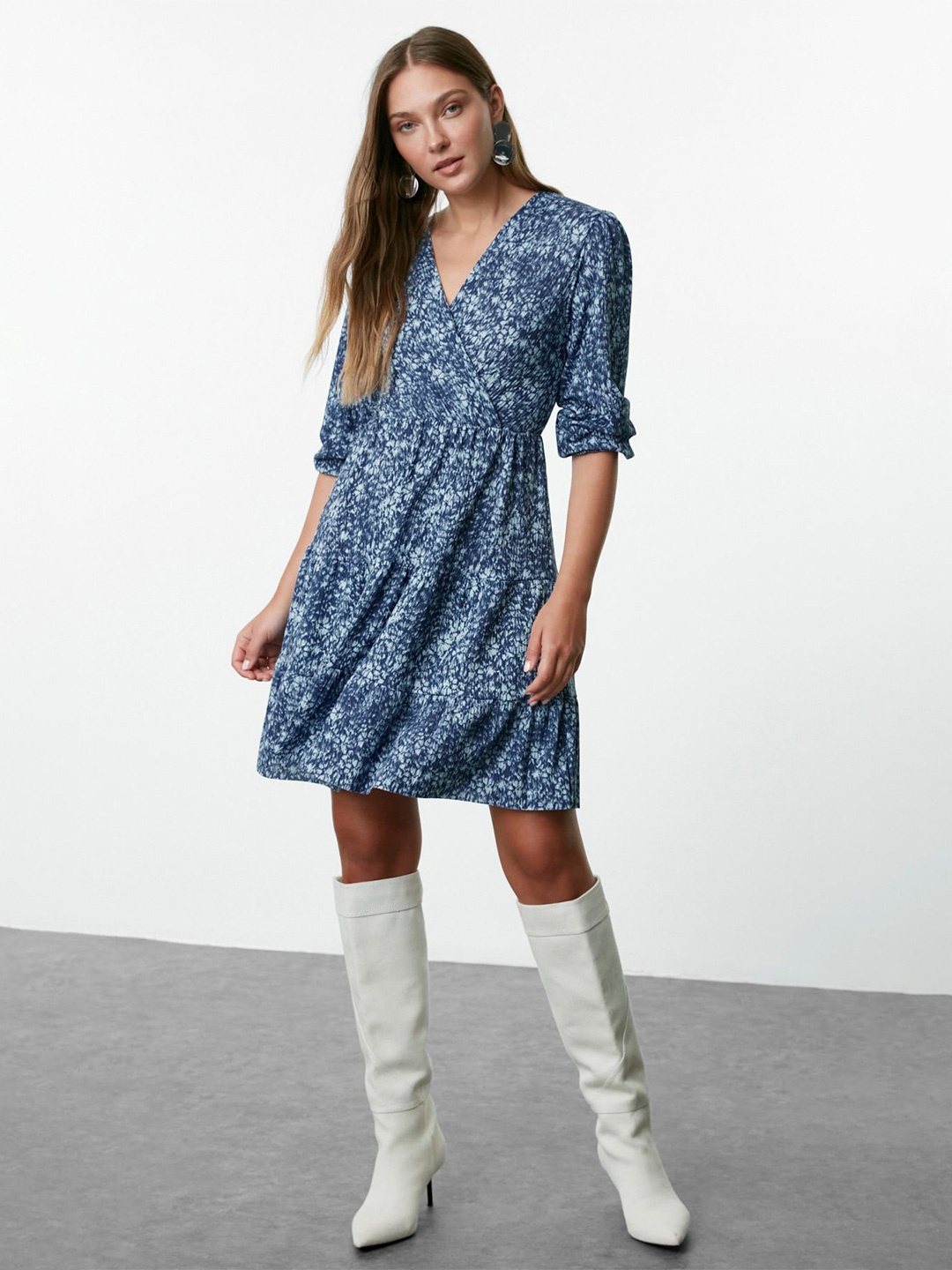 

Trendyol Floral Print A-Line Dress, Na