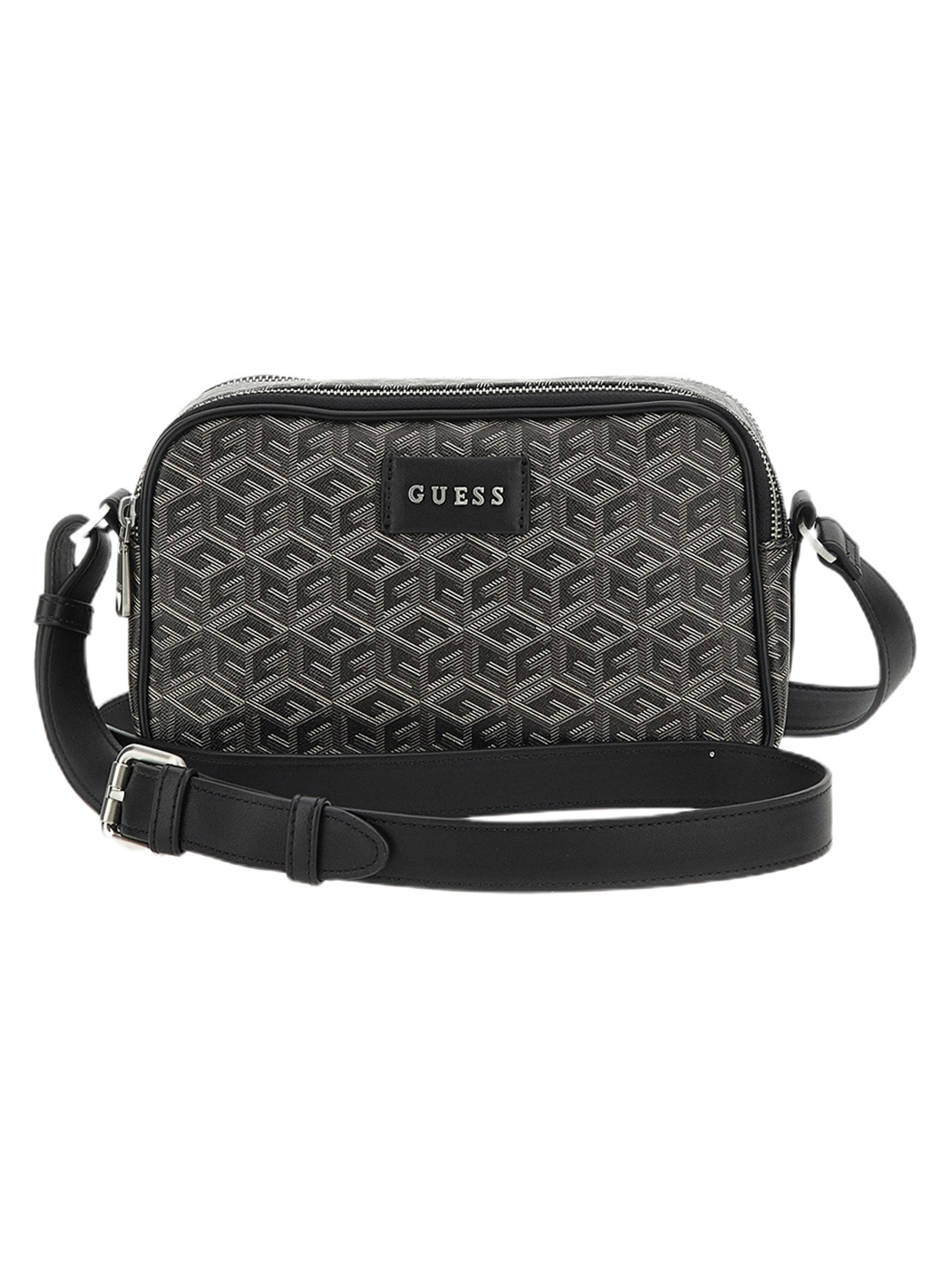 

GUESS Men Ederlo Geometric Printed Crossbody Sling Bag, Grey