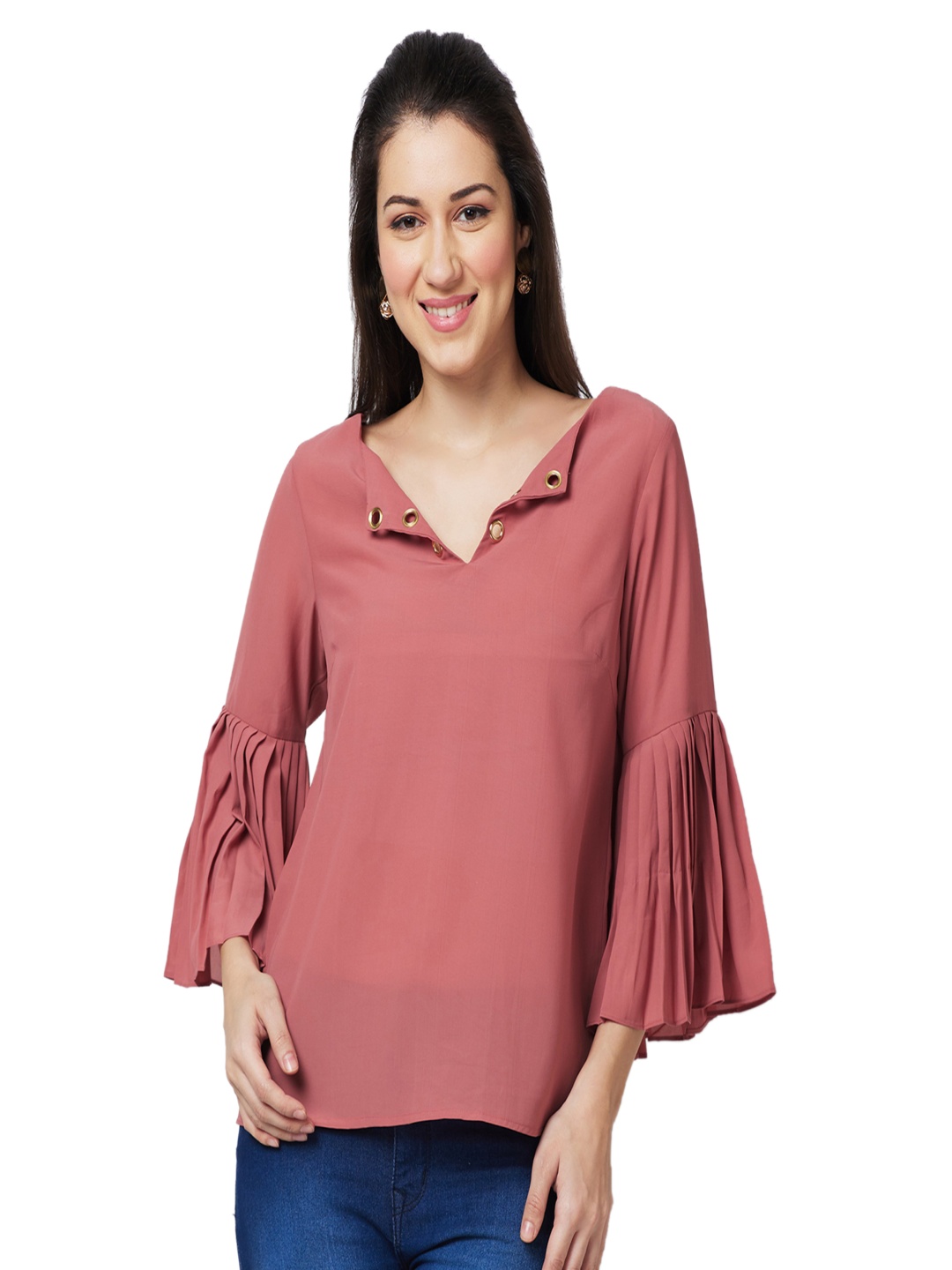 

Iti Women V-Neck Top, Pink