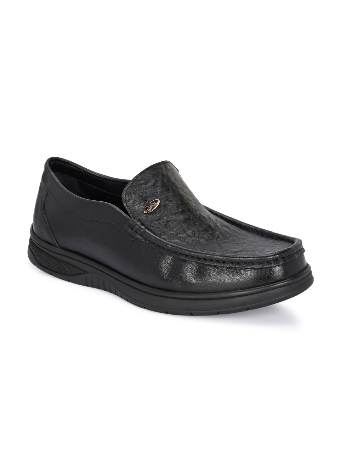 

Hitz Men Leather Formal Slip On Shoes, Black