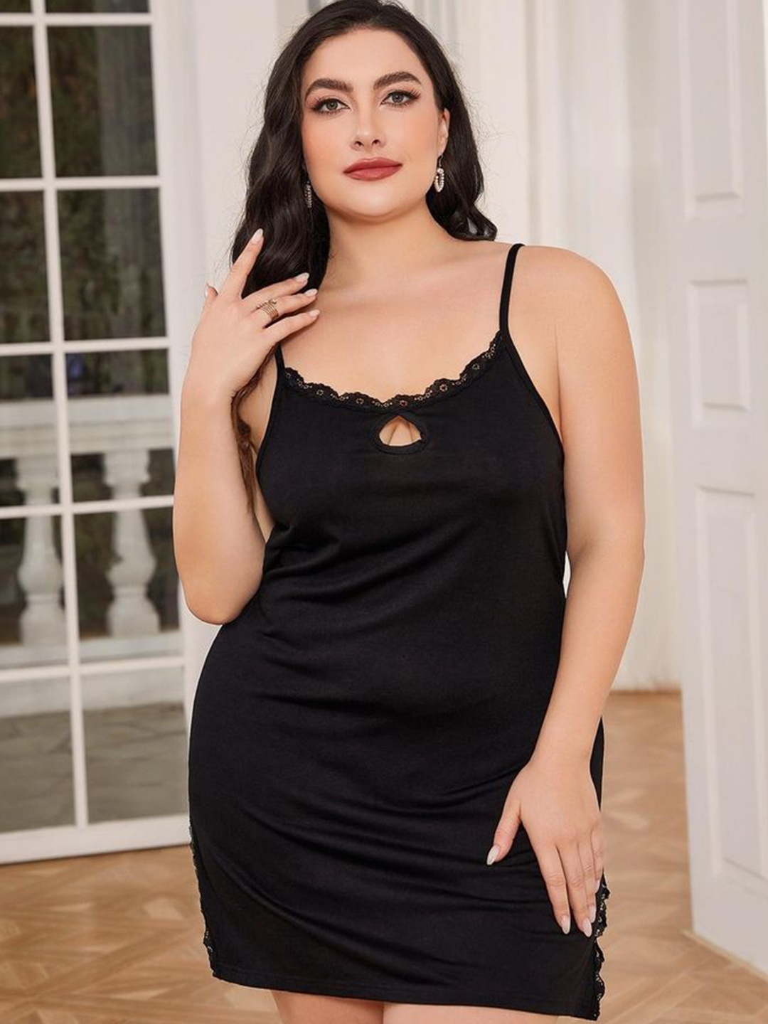 

LULU & SKY Women Plus Size Sleeveless Nightdress, Black