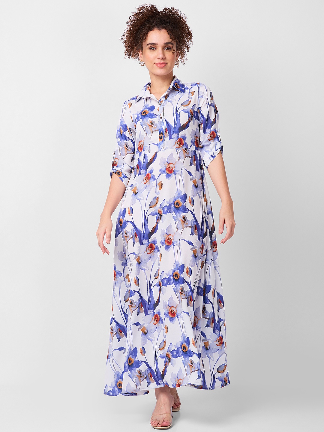 

Iti Floral Print Maxi Dress, White
