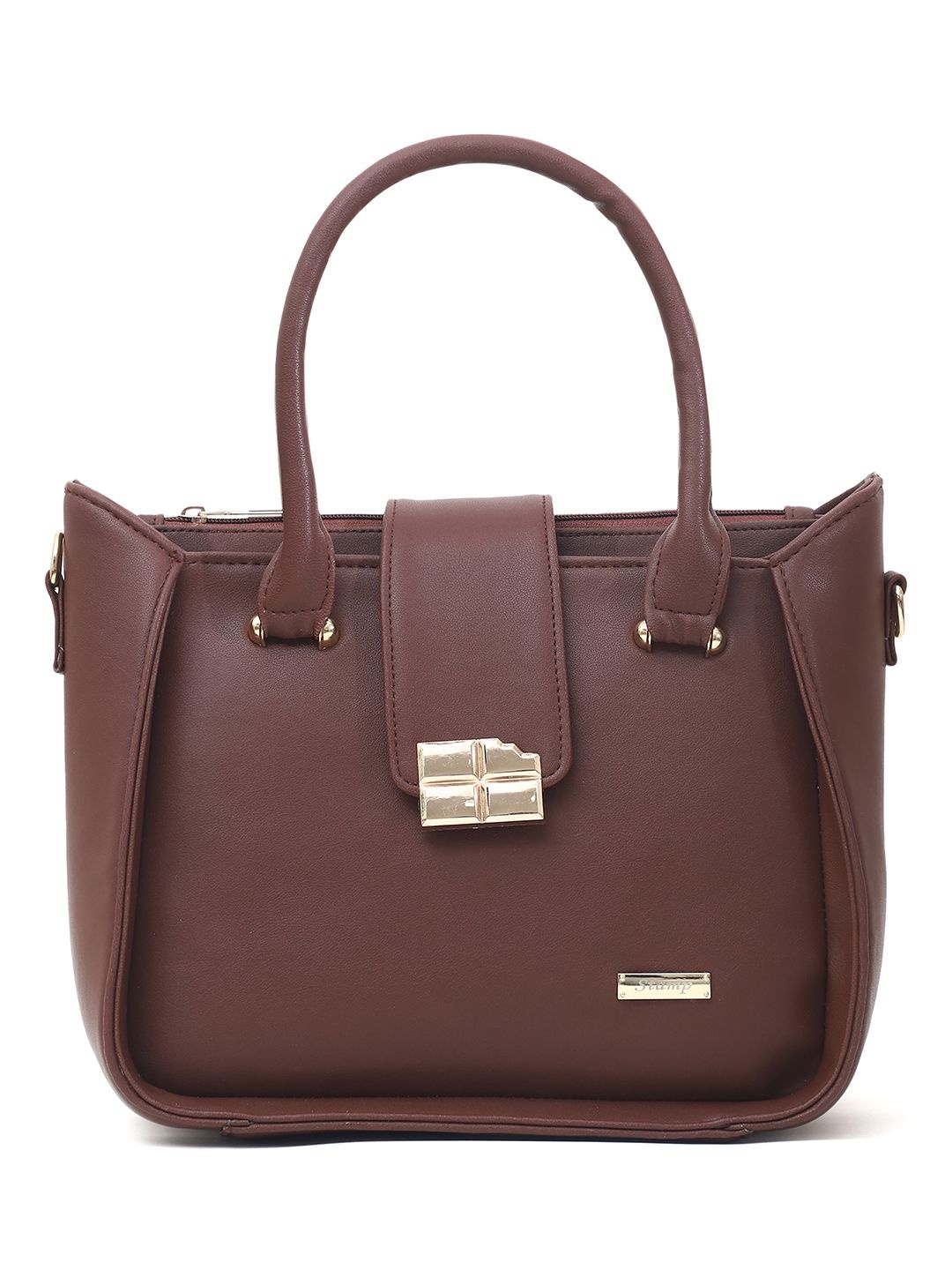 

Stamp PU Structured Handheld Bag with Tasselled, Burgundy