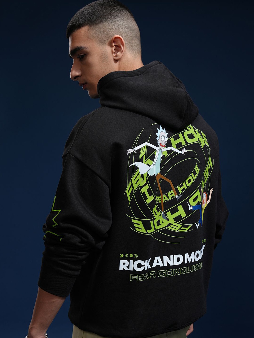 

HIGHLANDER Men Oversized Drop Shoulder Hoodie Sweatshirt, Black