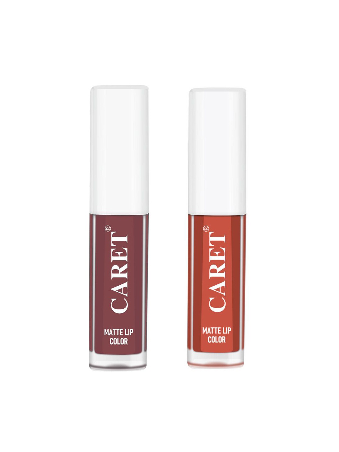 

CARET ORGANIC Set Of 2 Super-Pigmented Liquid Matte Lipsticks - 2 ml Each - 1-6, Nude