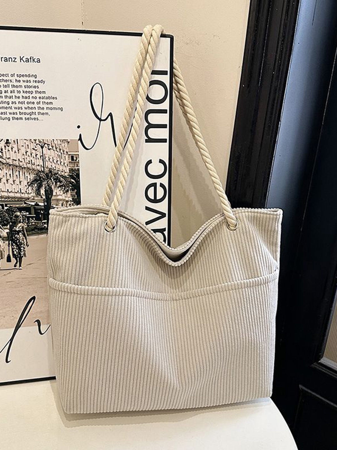 

StyleCast Women Textured Shopper Tote Bag, Off white