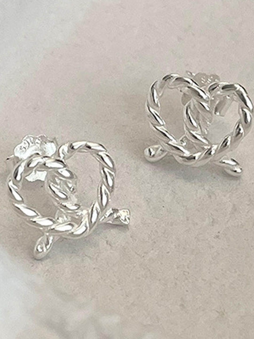 

StyleCast Heart Shaped Studs, Silver