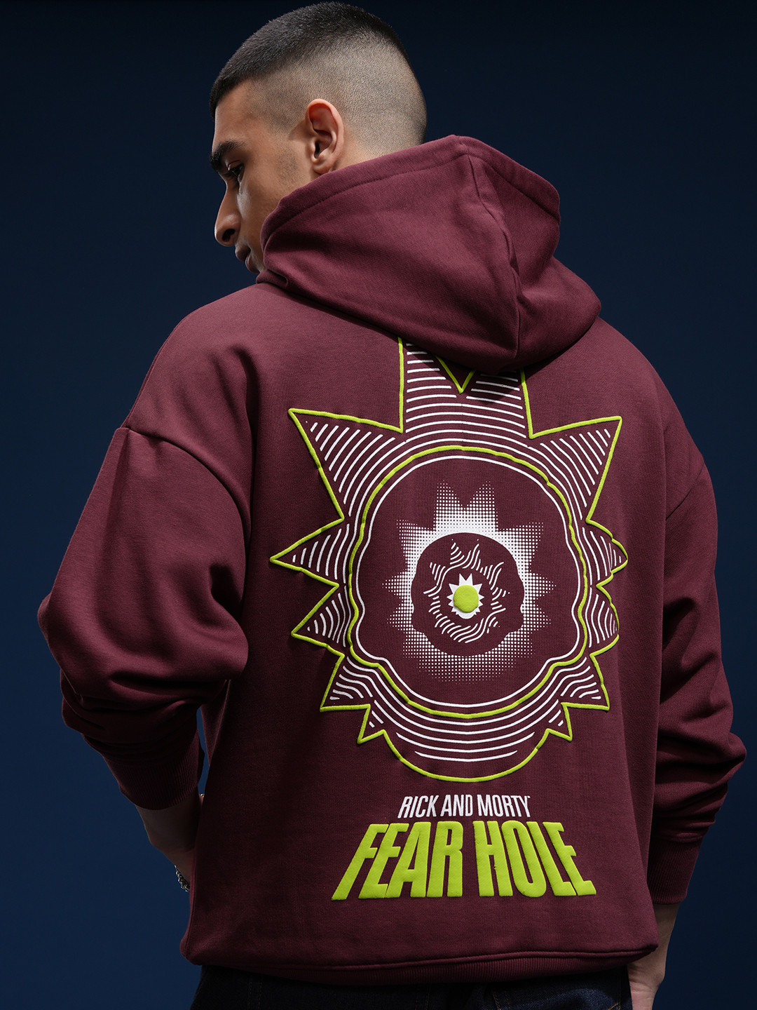 

HIGHLANDER Men Oversized Drop Shoulder Hoodie Sweatshirt, Maroon