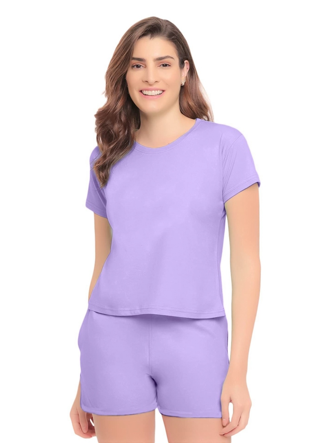 

NOTWILD Women 2 V-Neck Pockets T-shirt, Lavender