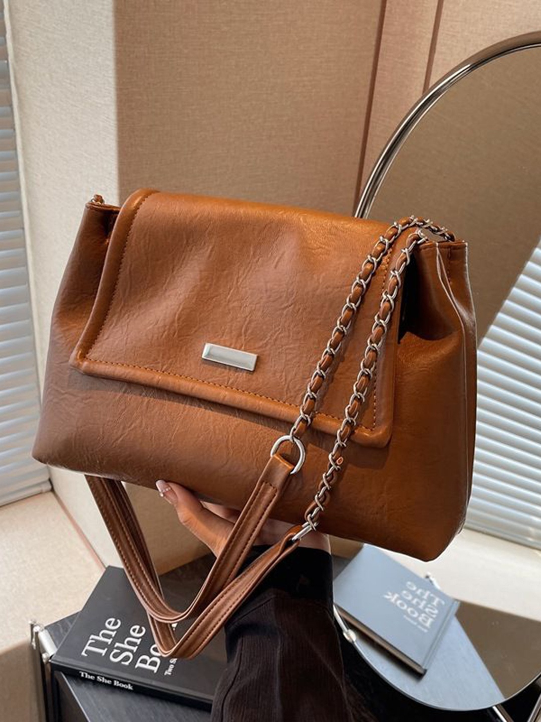 

StyleCast Women Textured Crossbody Sling Bag, Tan