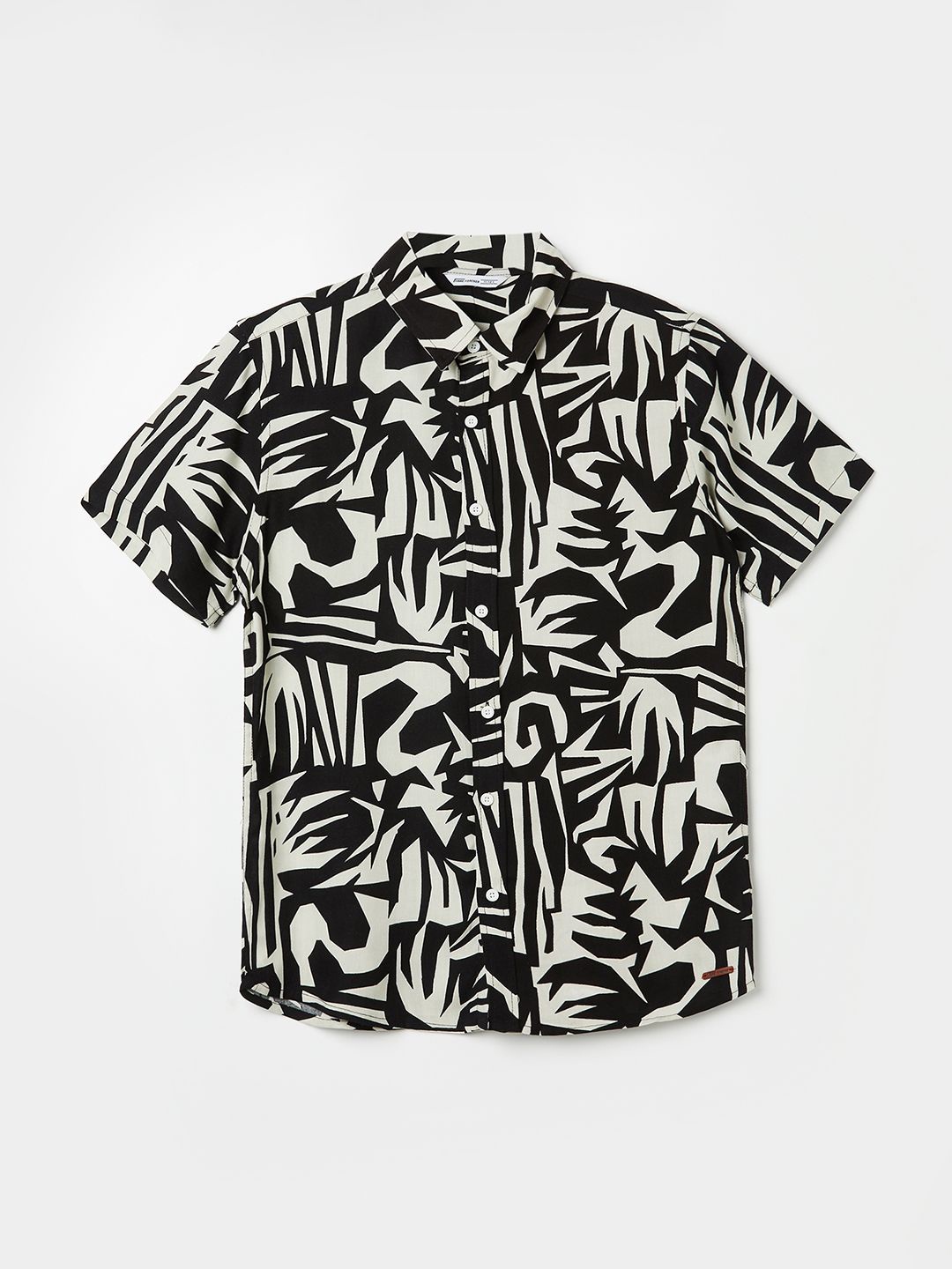 

Fame Forever by Lifestyle Boys Spread Collar Abstract Printed Casual Shirt, Black