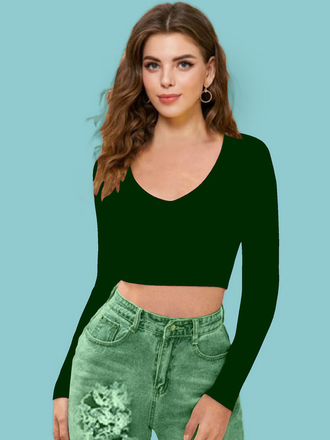 

Dream Beauty Fashion Women Crop Top, Green