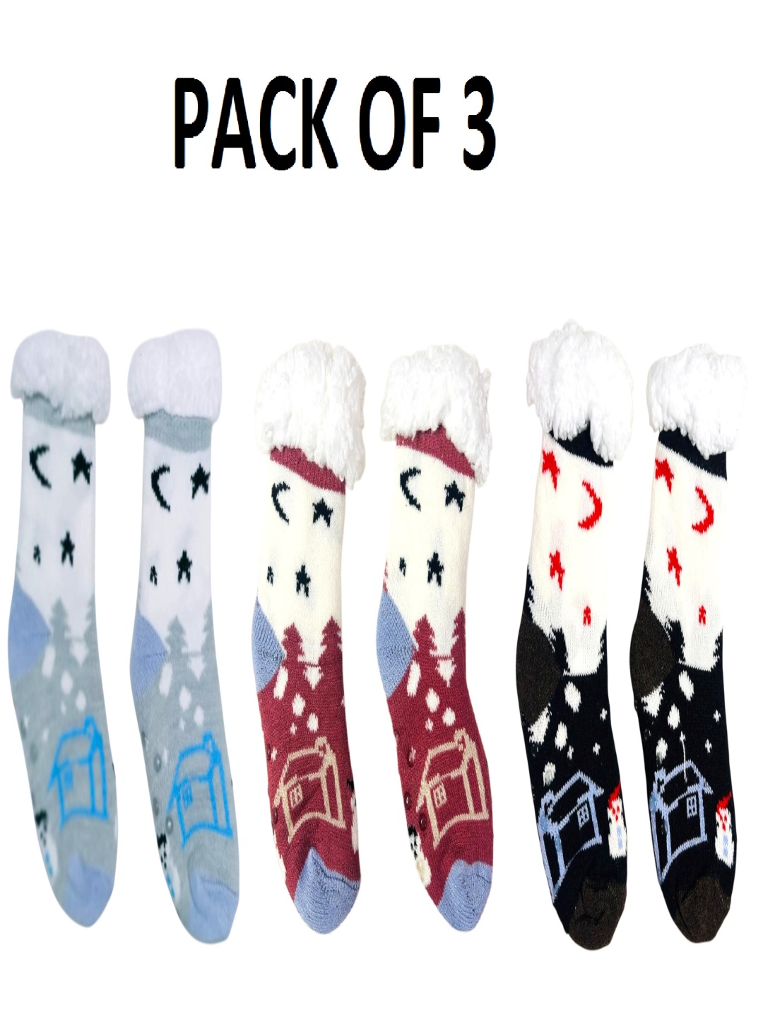 

Butterthief Kids Pack Of 3 Patterned Calf Length Socks, Grey