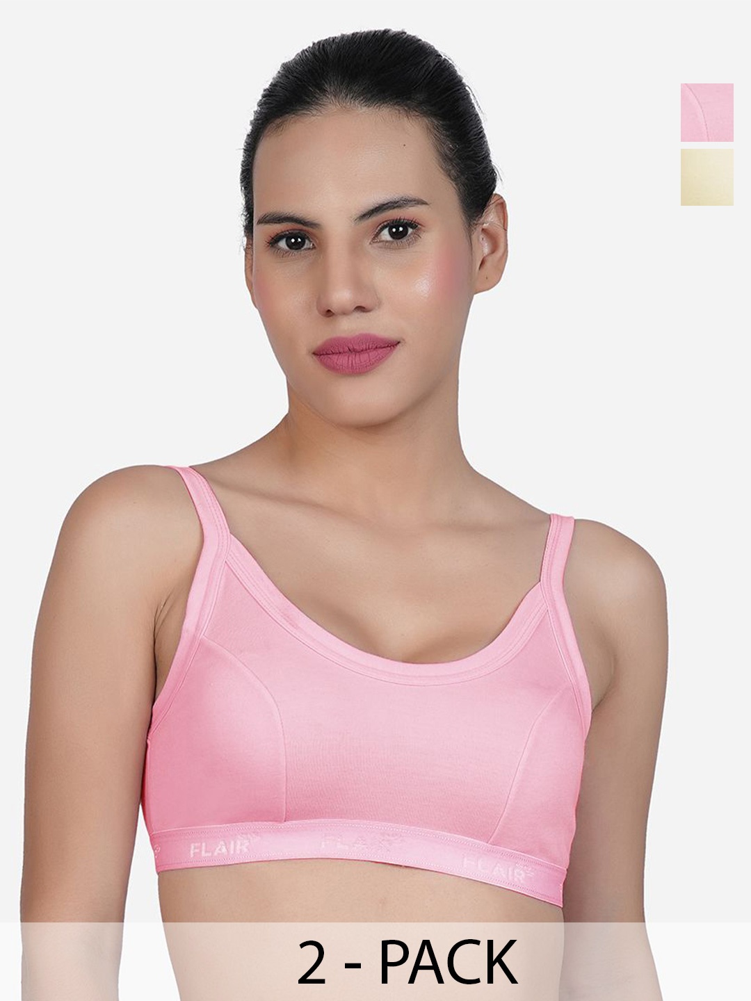 

SHYAM SONS FLAIR Women Pack Of 2 Full Coverage Workout Bra, Pink