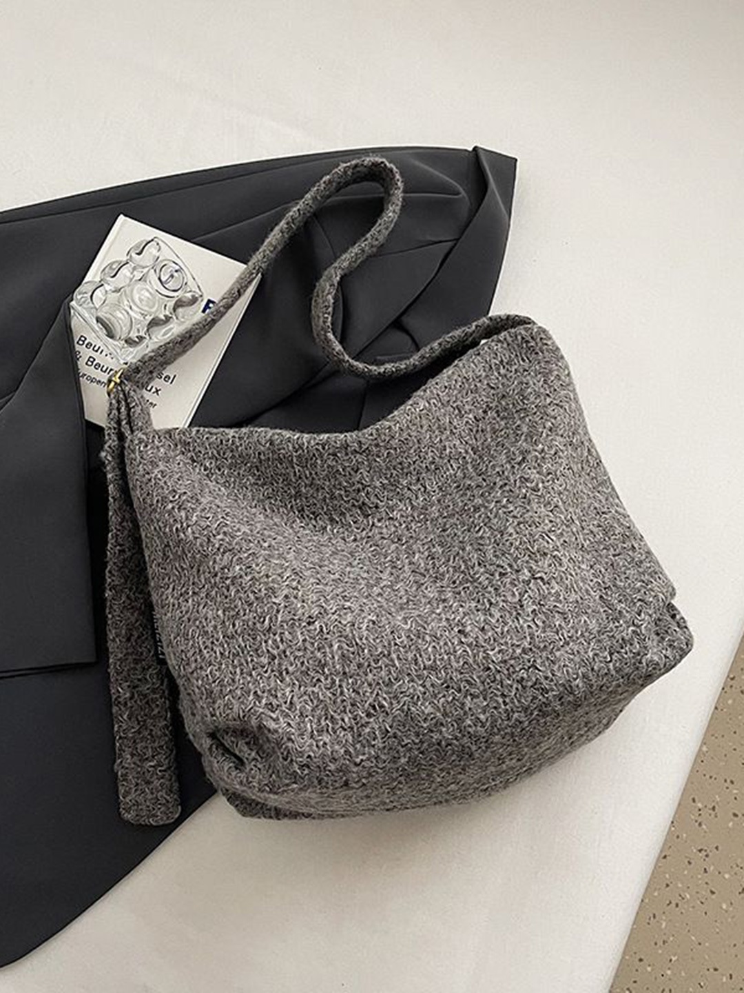 

StyleCast Women Textured Structured Shoulder Bag, Grey