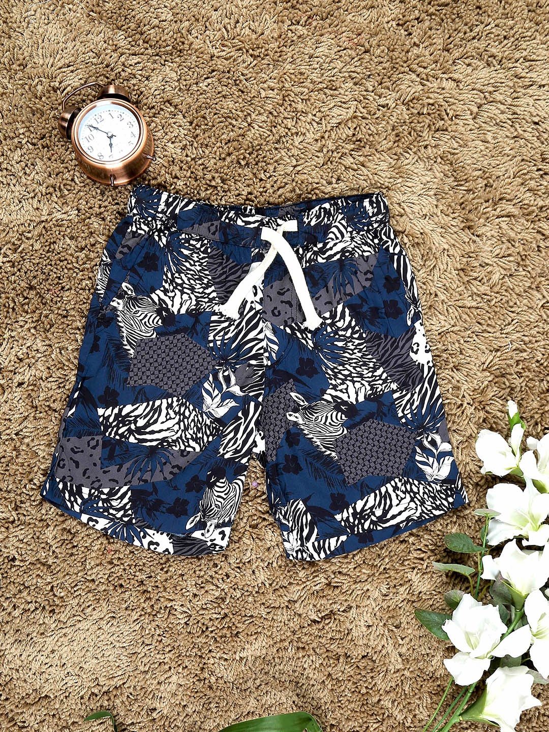 

The Lion and The Fish Boys Animal Printed Shorts, Blue