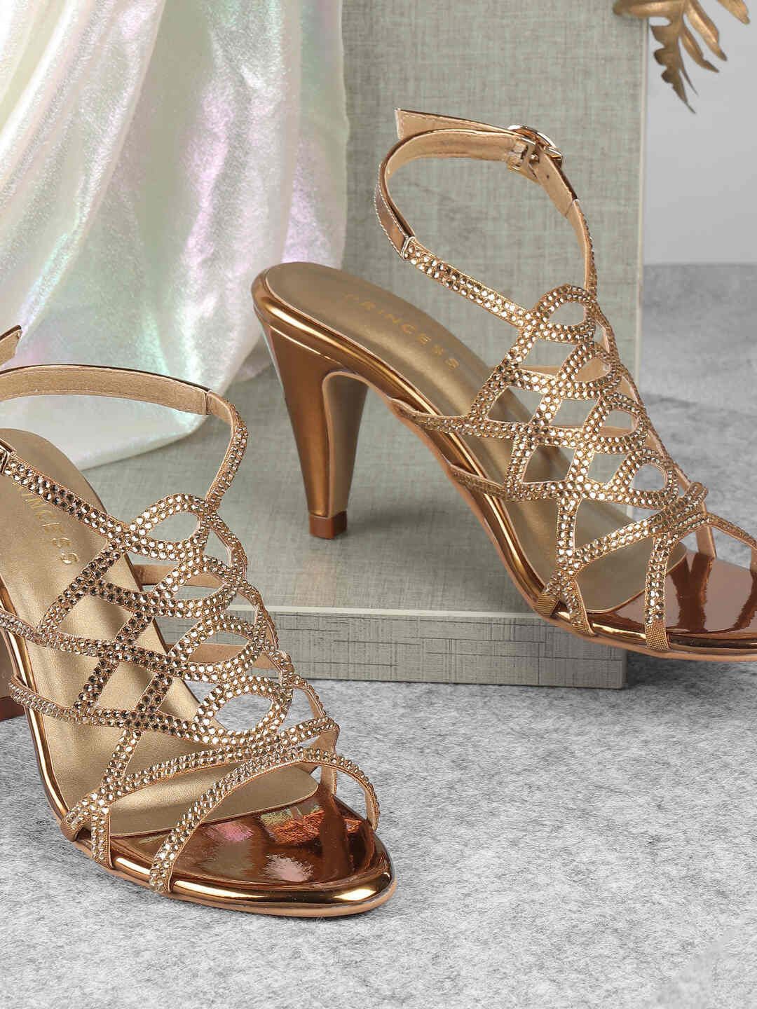 

Metro Embellished Block Gladiators, Gold