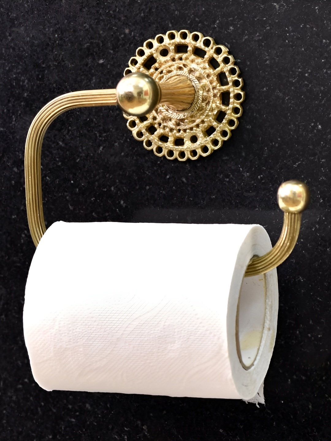 

Indianshelf Gold-Toned Textured Brass Tissue Holder