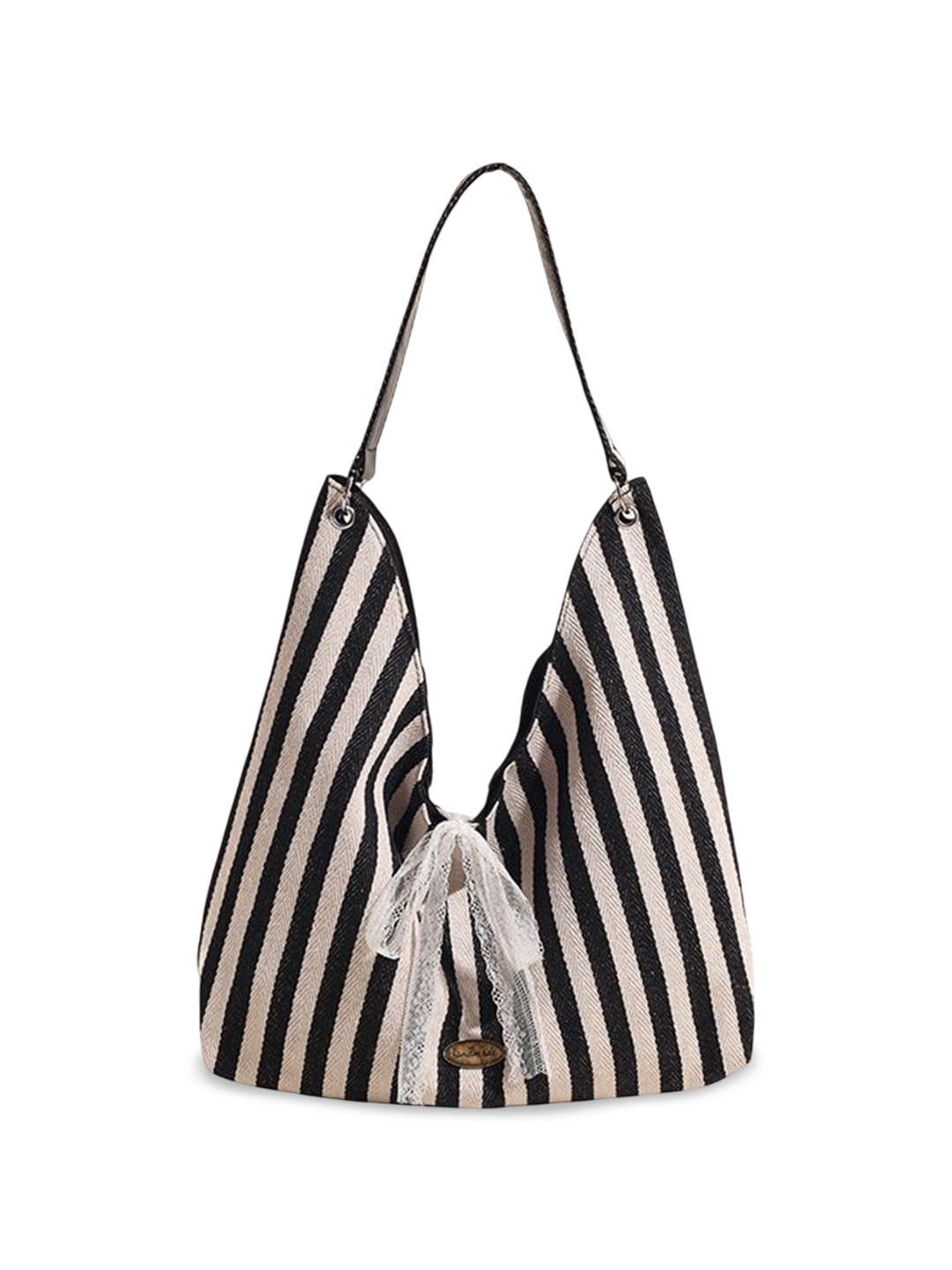 

StyleCast Women Striped Shopper Tote Bag, Black