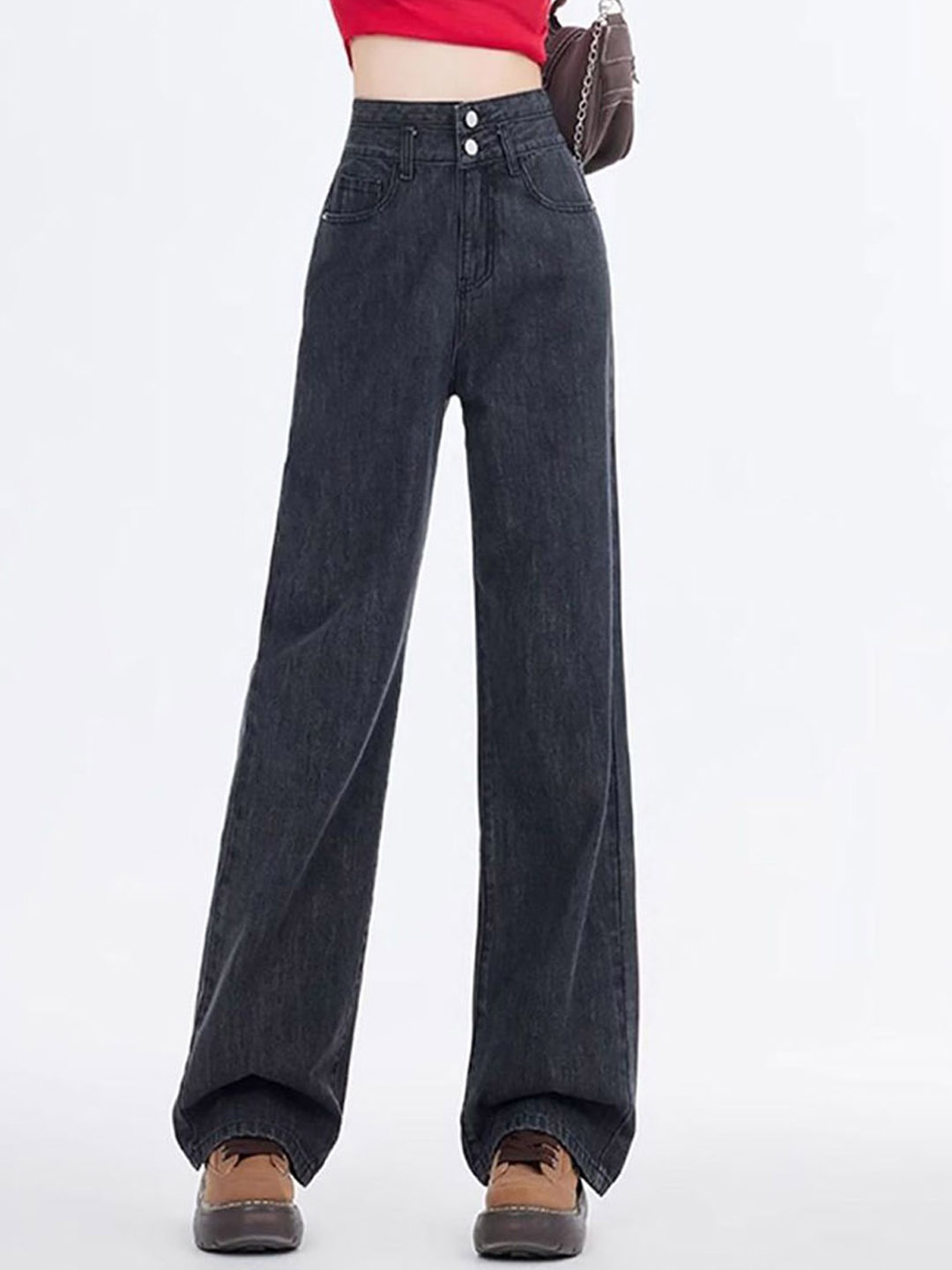 

StyleCast x Revolte Women Straight Fit Light Fade Jeans, Black