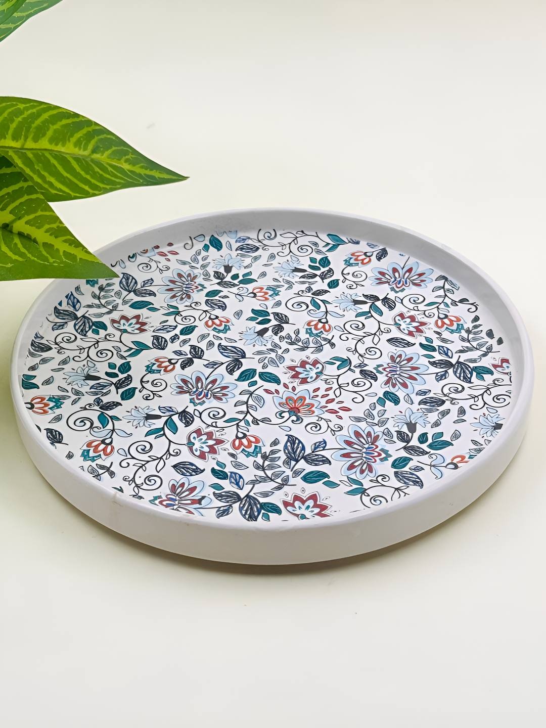 

Lupaava White & Blue Dishwasher Safe Ceramic Plate