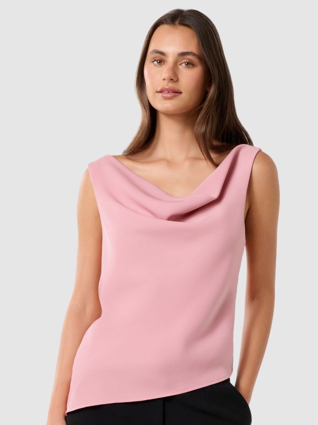 

Forever New Women Cowl Neck Tank Top, Pink