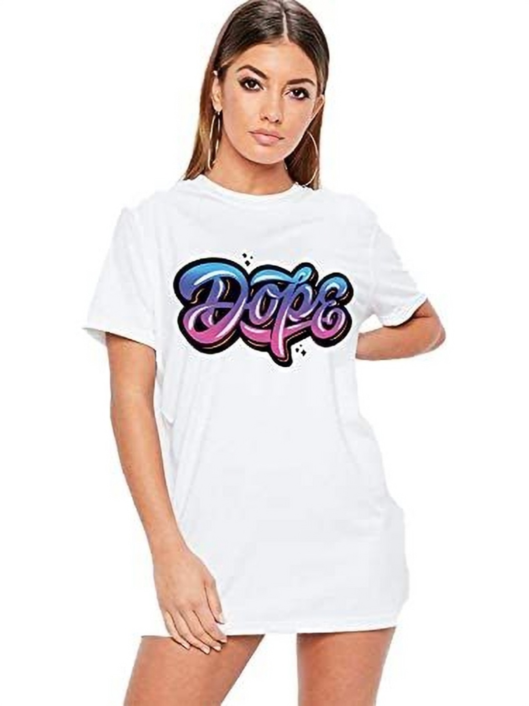 

VLAM Women Graphic Printed T-shirt, White