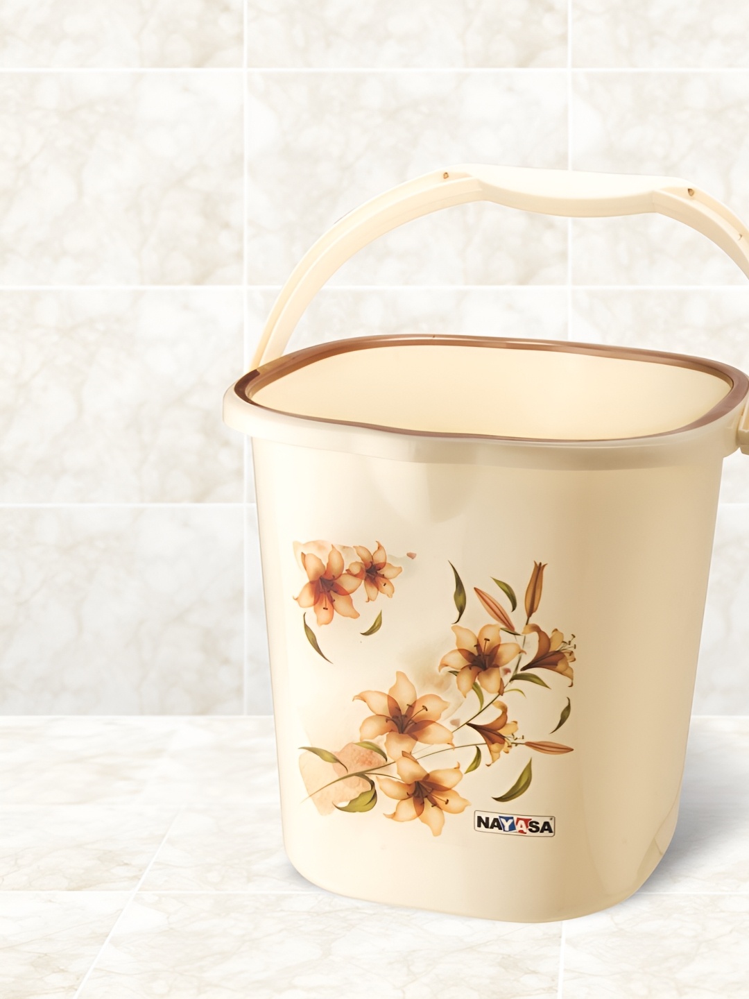 

Nayasa Square Ring DLX Brown Strong and Durable Easy-Grip Handle Plastic Bucket - 25L
