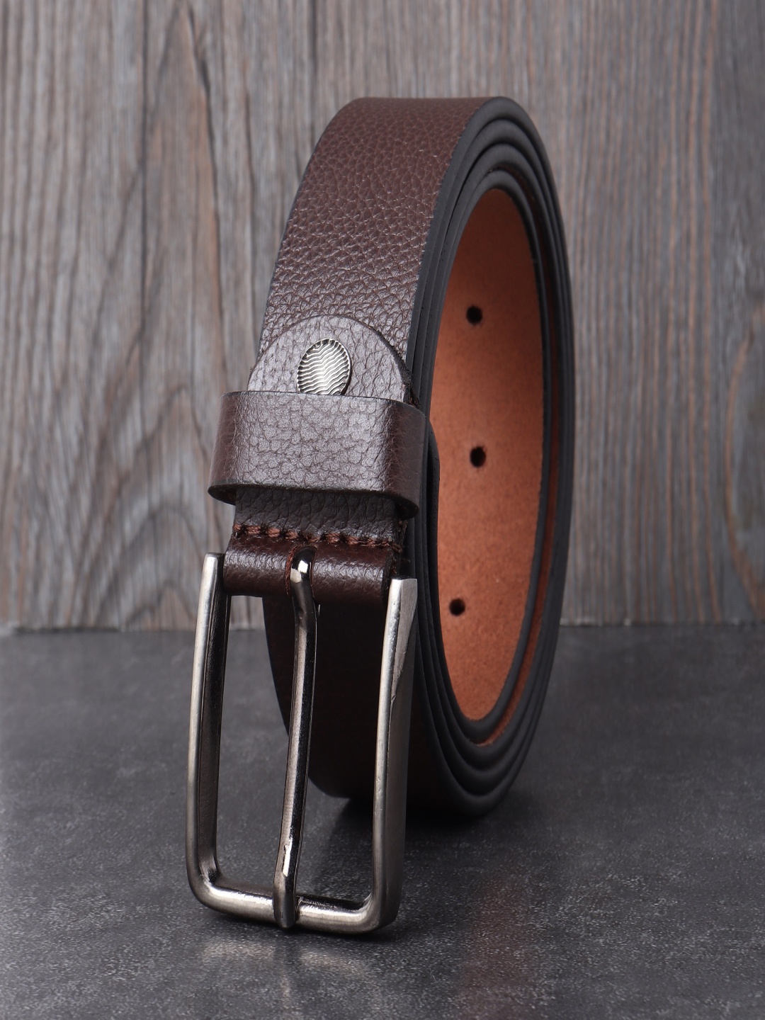 

Provogue Men Textured Leather Formal Belt, Brown