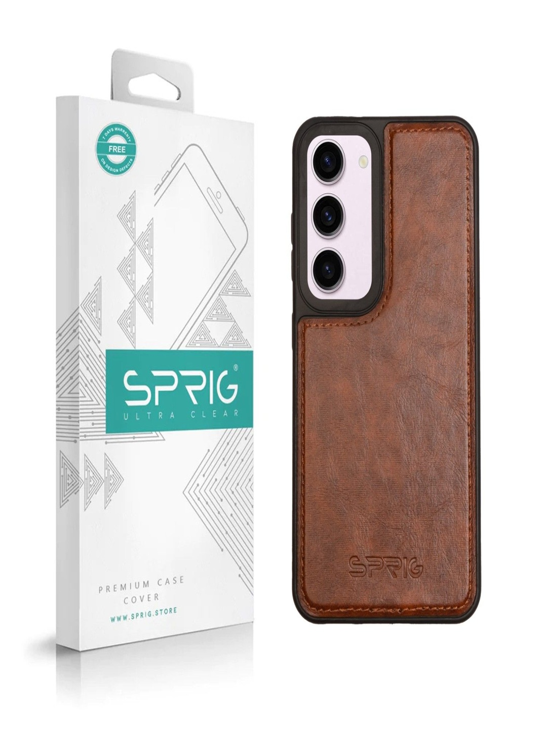 

SPRIG Solid Samsung Galaxy S23 Back Case, Brown