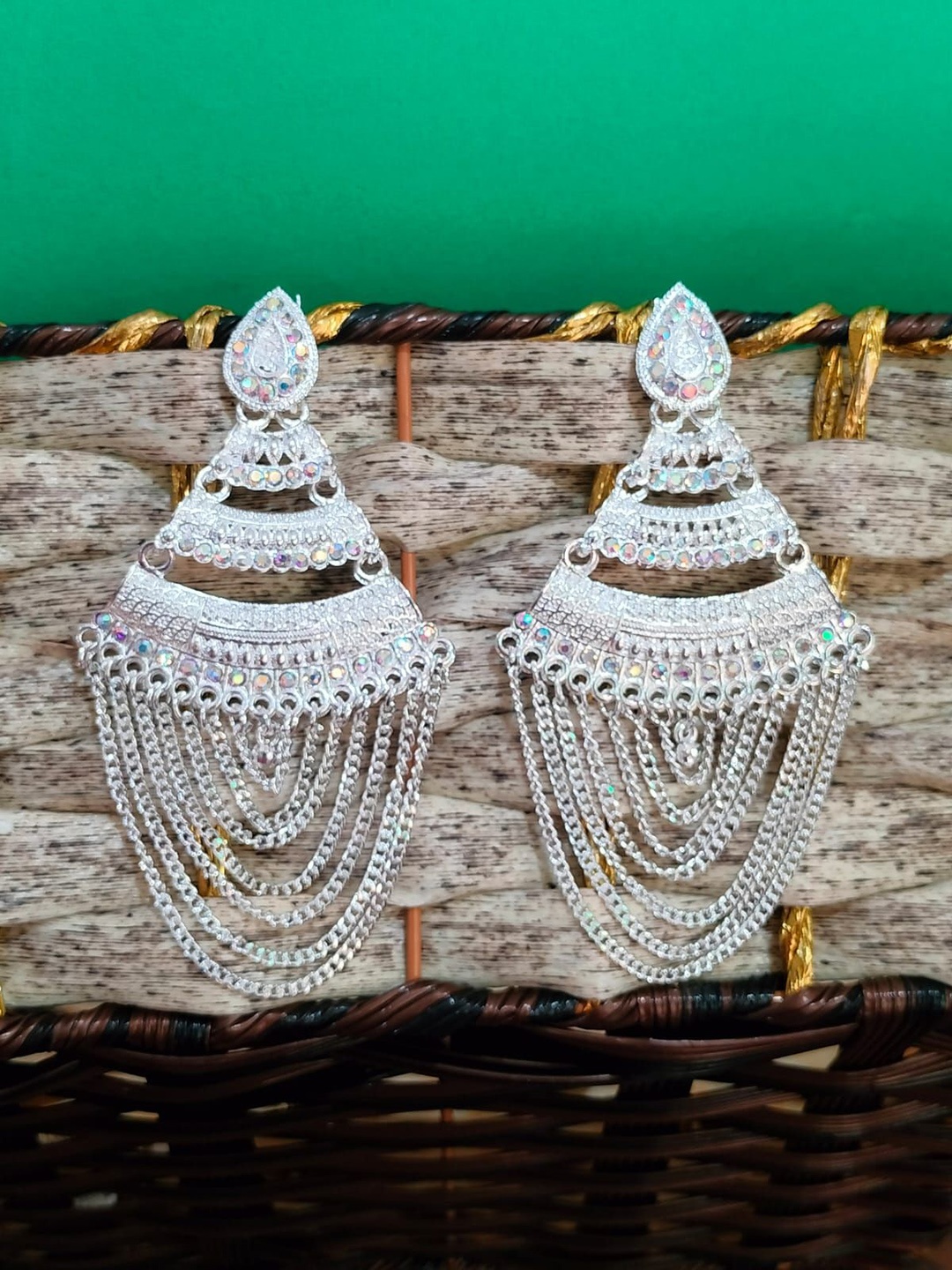 

JMBW INTERNATIONAL Sterling Silver-Plated Artificial Beads Drop Earrings