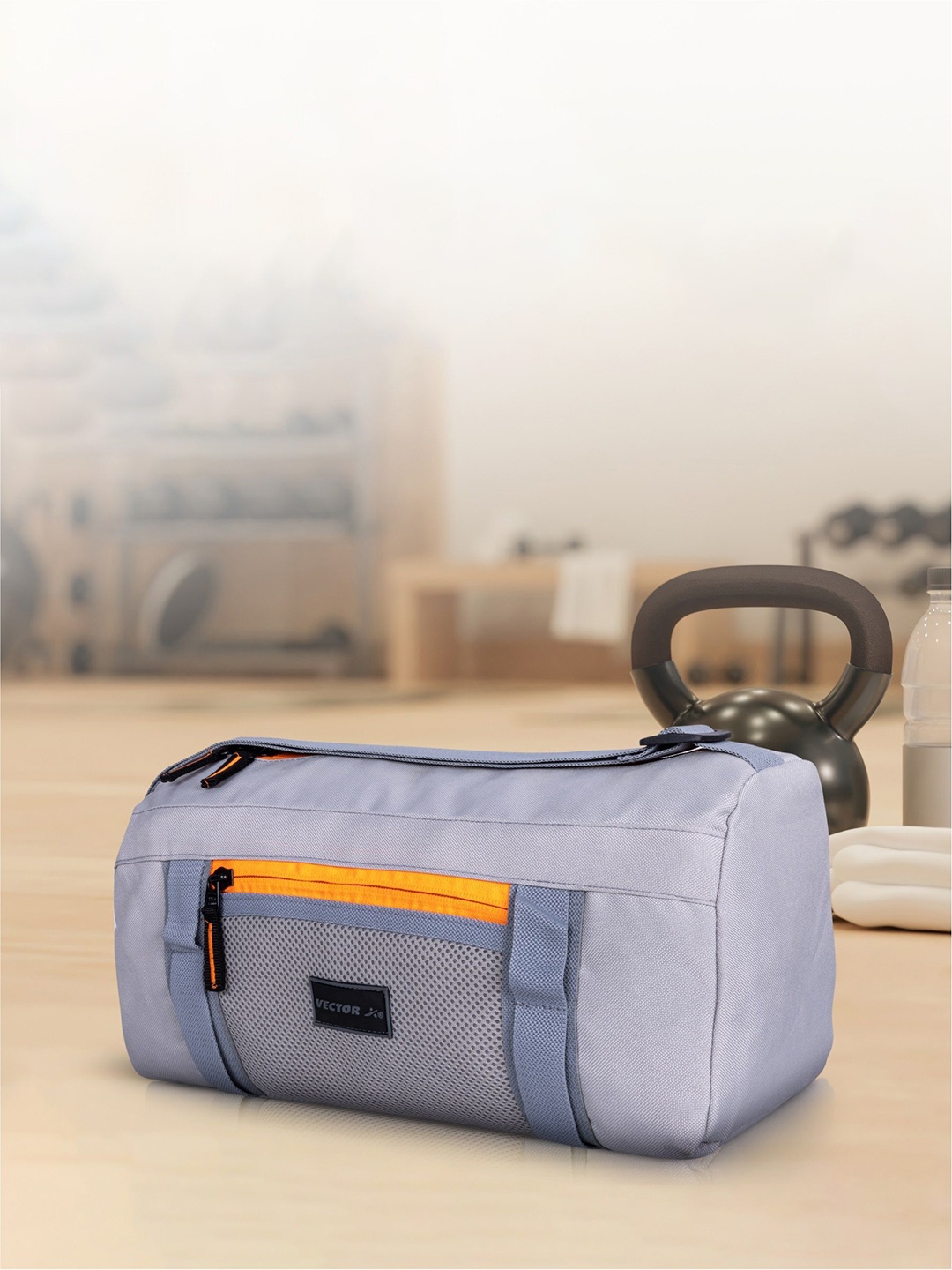 

VECTOR X Large Foldable Sports or Gym Duffel Bag, Grey
