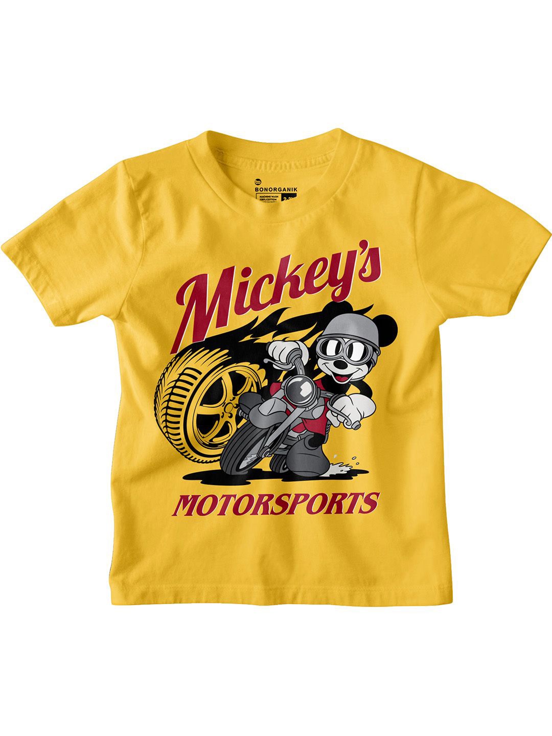 

BonOrganik Boys Graphic Printed Round Neck Cotton T-shirt, Yellow