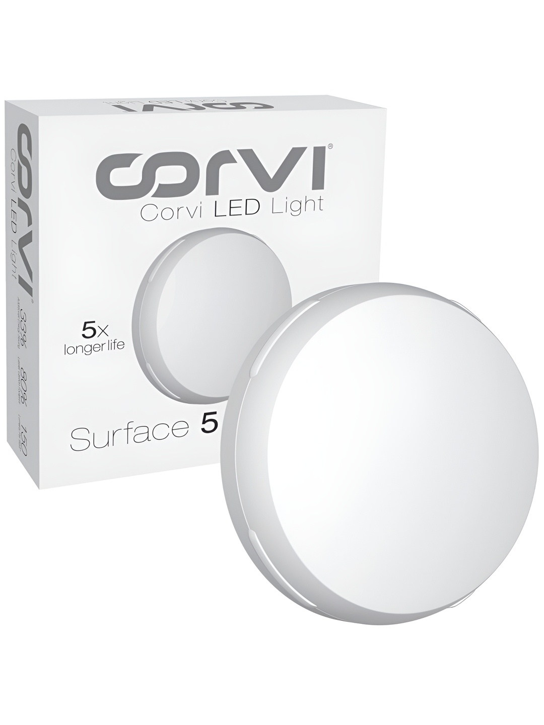 

CORVI White LED Surface 5 Ceiling Light 18 Watts 12 Watts Power 4000K Light Bulb