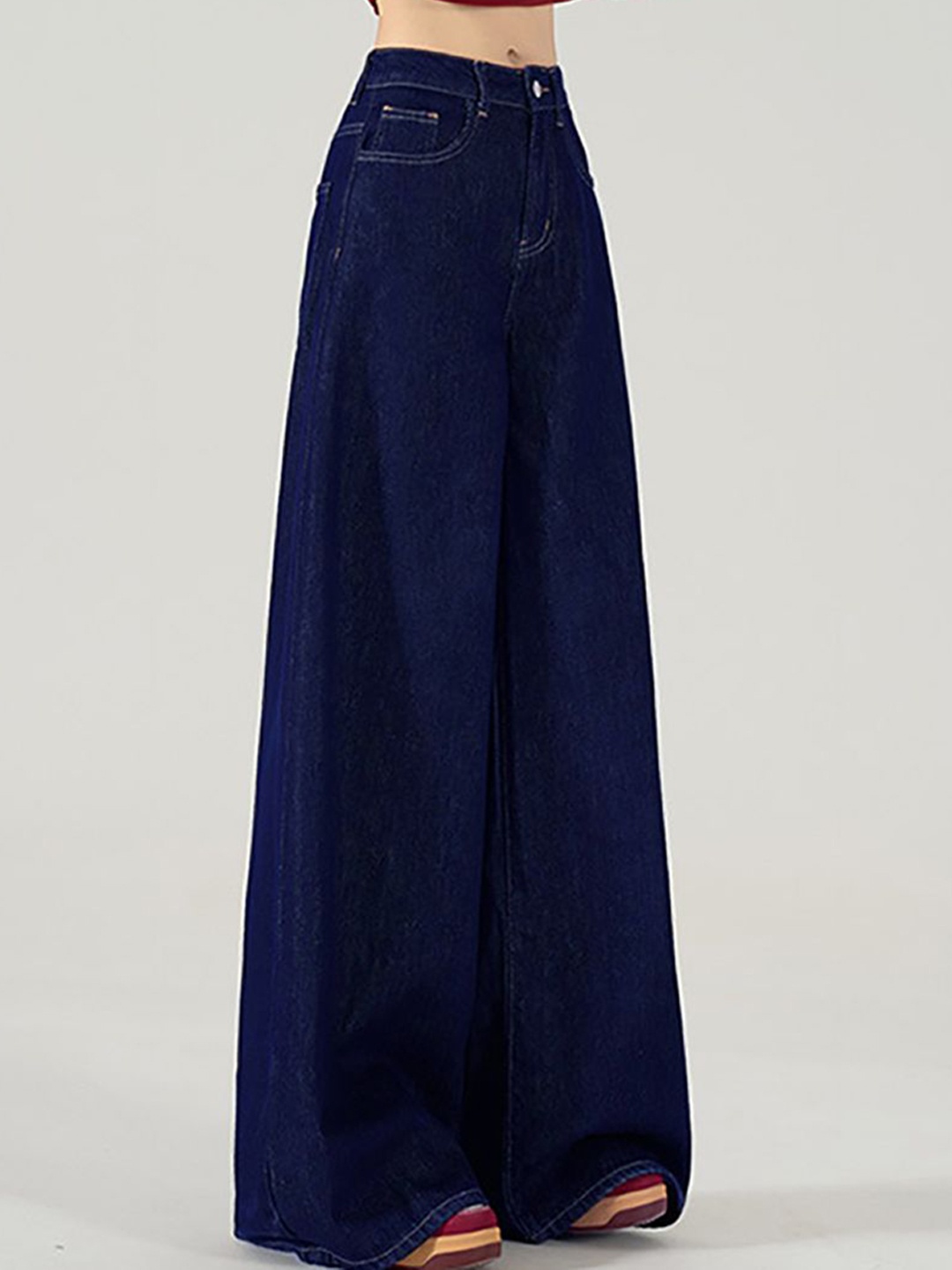 

StyleCast x Revolte Women Flared Jeans, Navy blue