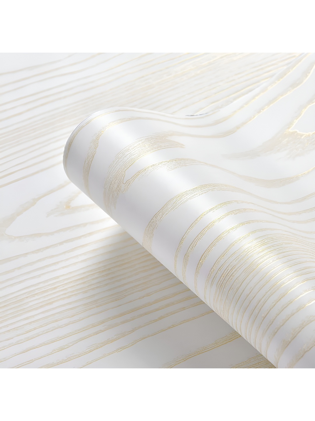 

ANNA CREATIONS 3-Pcs White & Yellow Printed WaterproofWallpaper, Gold