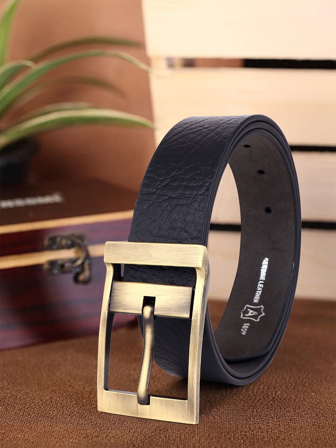 

Provogue Men Textured Leather Belt, Black